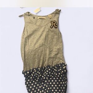 Scotch R'Belle Gray Romper with Beaded 'R' Patch